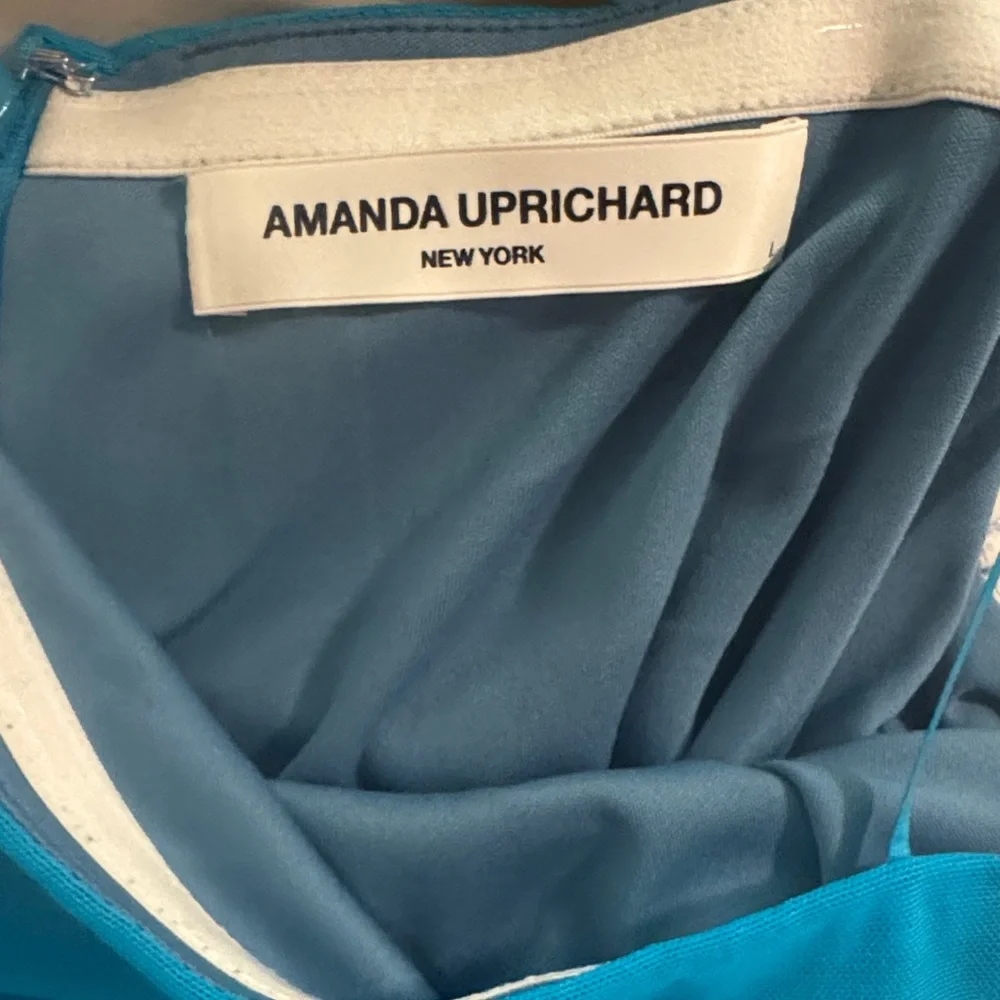 Amanda Uprichard Strapless Turquoise Draped Mini Dress - Picture 2 of 3